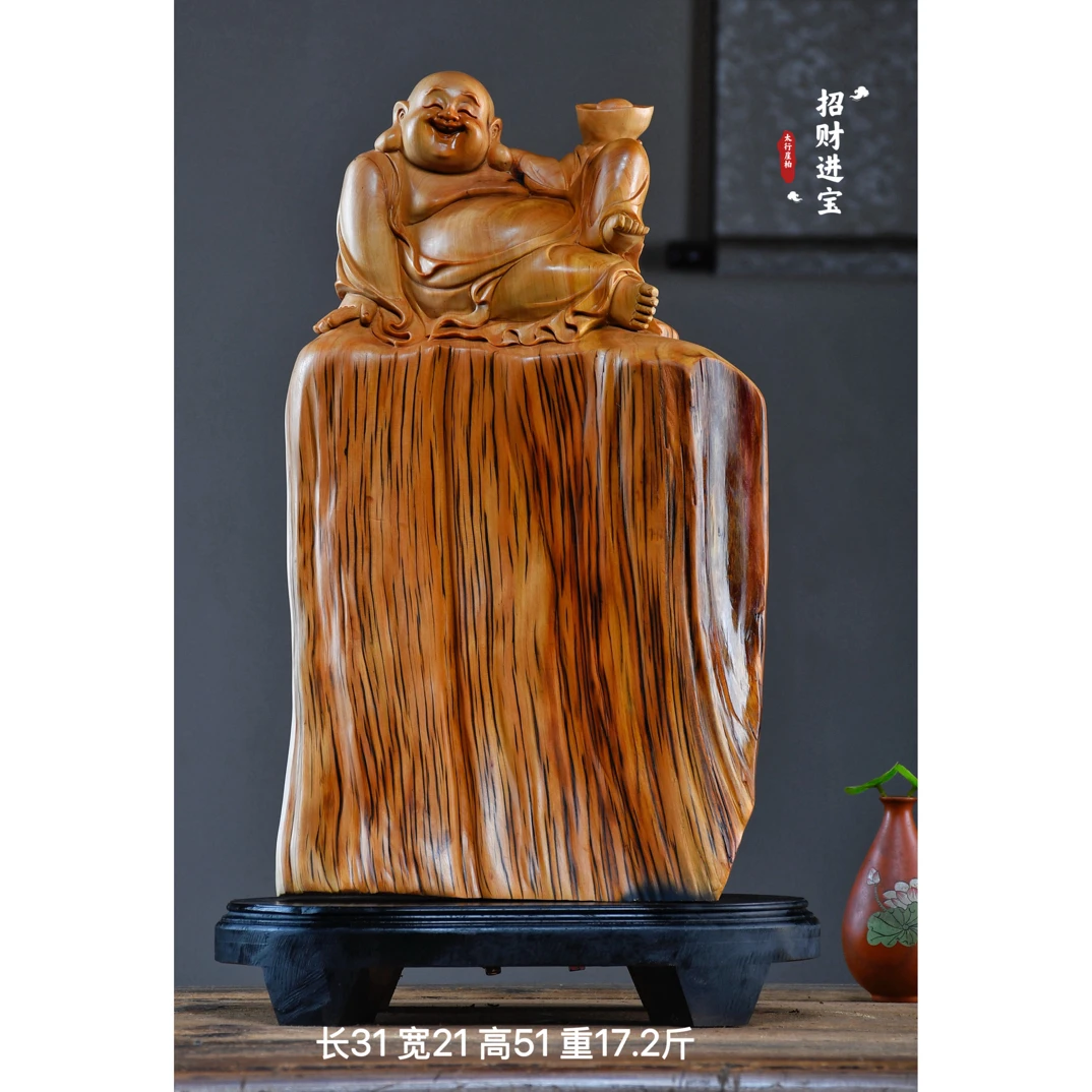 太行崖柏根雕摆件寿星弥勒佛达摩财神观音天然随型木雕雕件工艺品