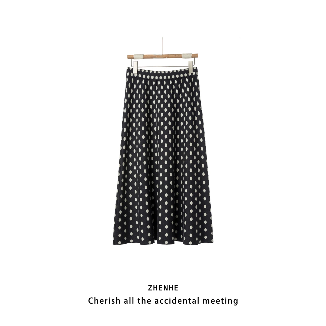 ZH【又逢星月】冬季新款女半身裙百搭时尚款女针织半裙