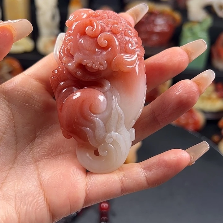 仙***掌寿山石高山水冻石