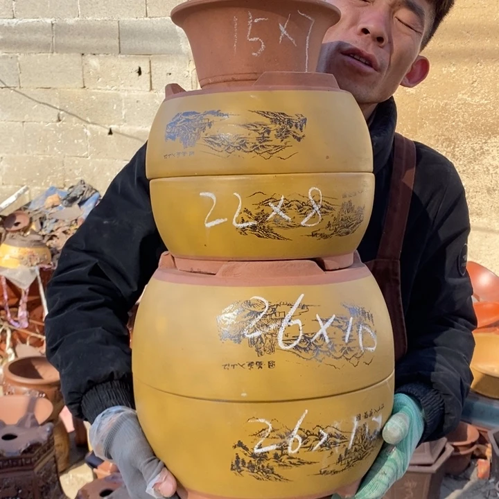 紫砂花盆开工大吉了一个