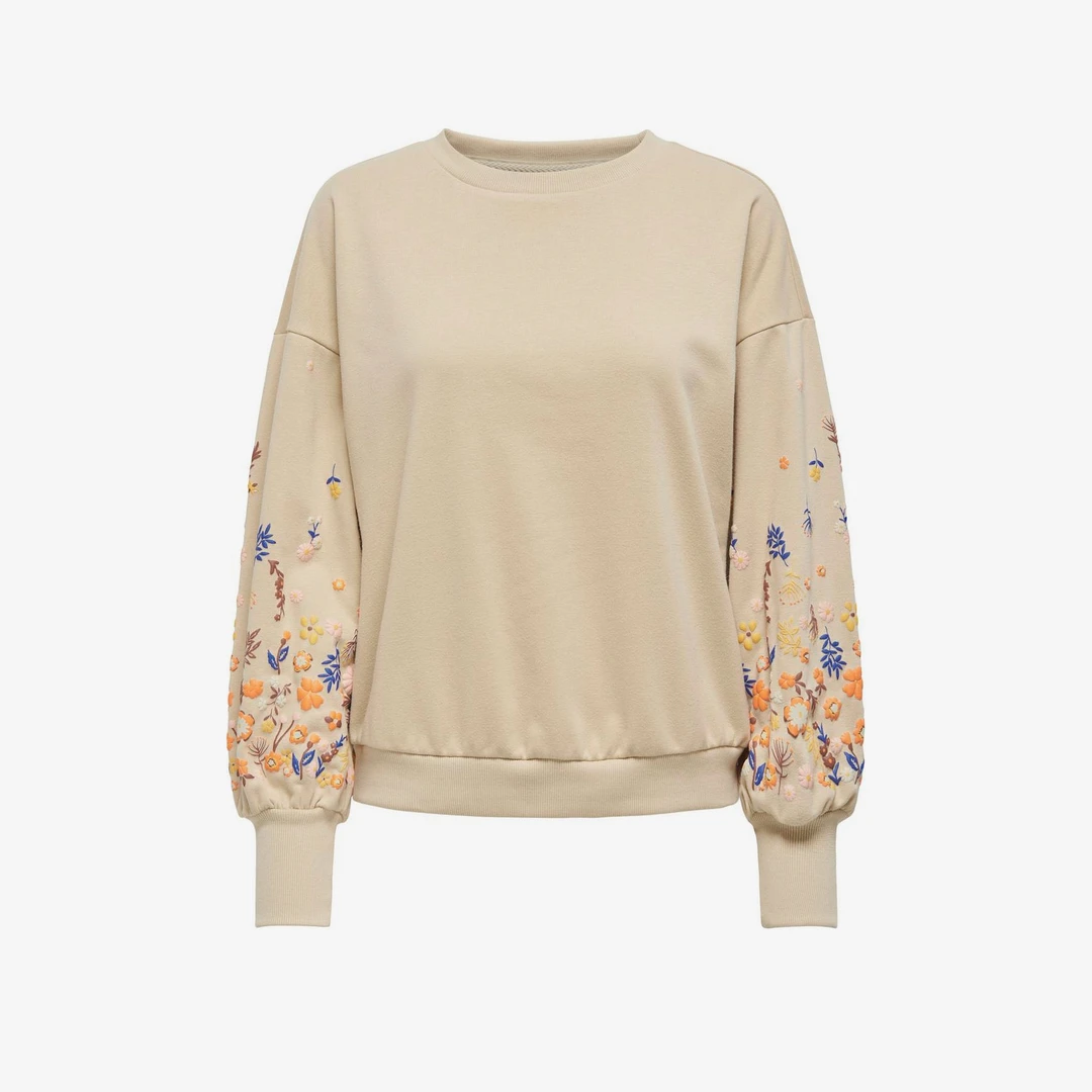 B981新款时尚圆领四季通用袖子发泡印花卫衣中长款舒适设计363Z