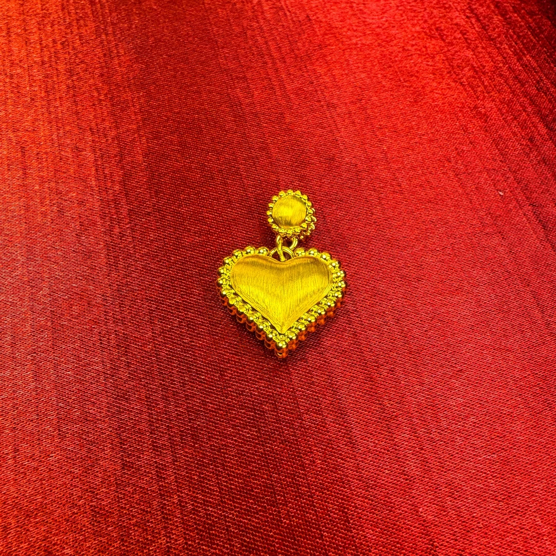 足金999【爱心吊坠】经典百搭黄金招财纳福真金精美送礼简约金吊坠
