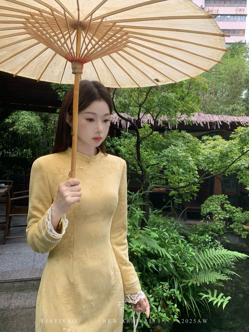 EIA一尧新中式国风【现现 如意盏】清雅温婉旗袍连衣裙显瘦气质千金