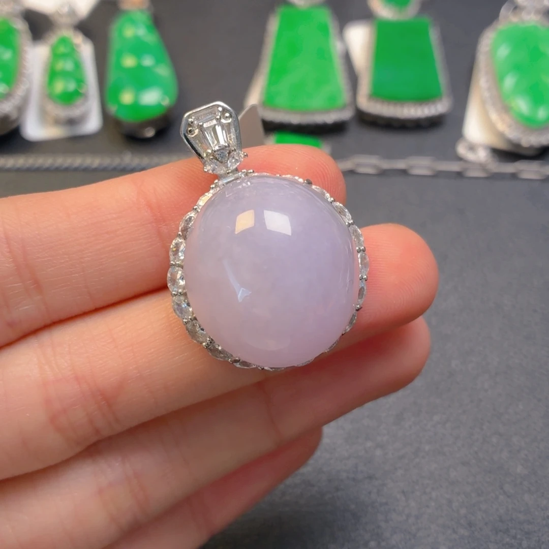 翡翠银S925镶嵌颈饰