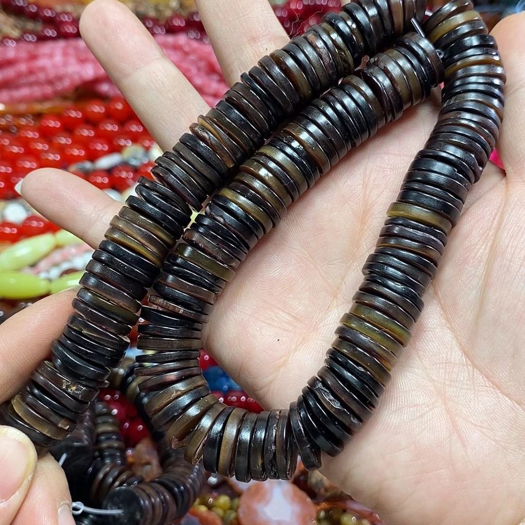 玛瑙/玉髓未镶嵌珠宝半成品贝珠隔片一条卡15mm