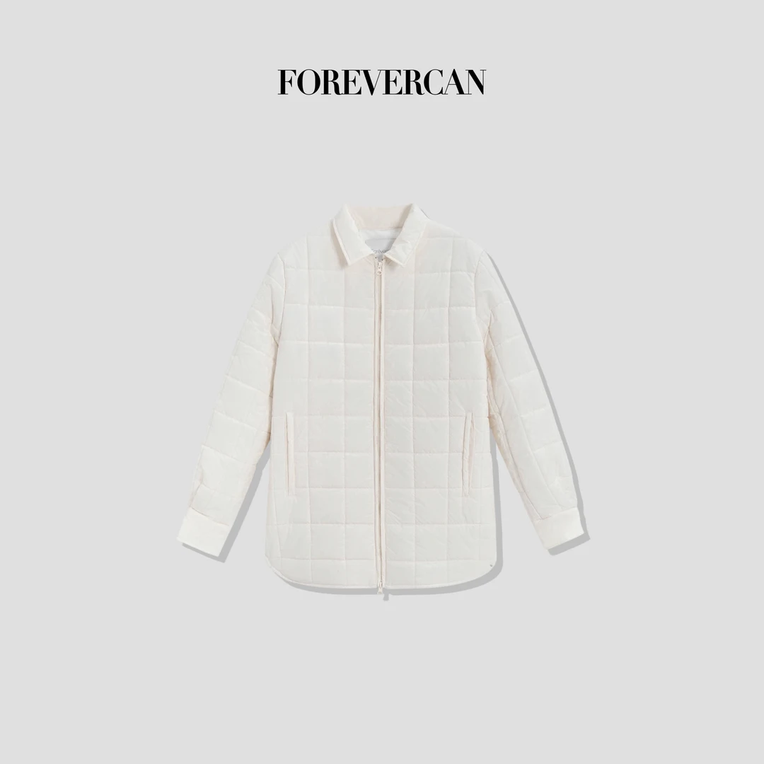 FOREVERCAN“北川雪”易梦玲同款 方格绗缝轻易棉服外套 SC22422