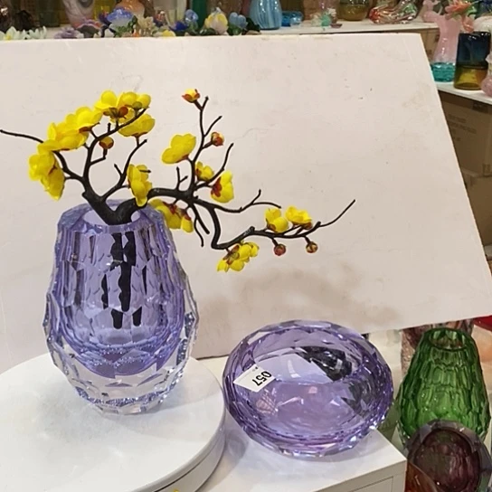 琉璃花瓶高20厘米口径6厘米两只