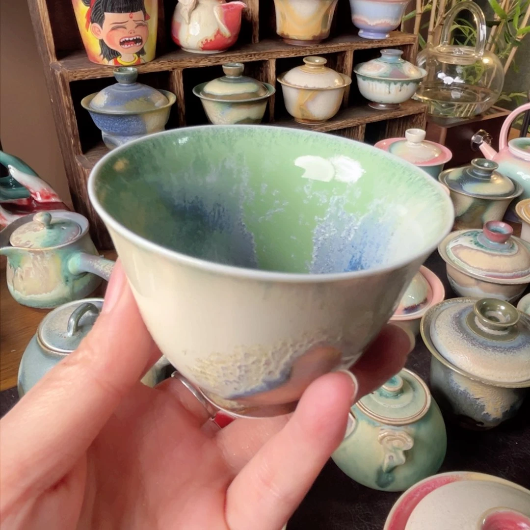 瓷片纯手工柴烧纯手工茶器