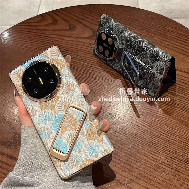 适用华为matex5手机壳matex6高端真皮扇纹腕带支架全包翻盖保护套