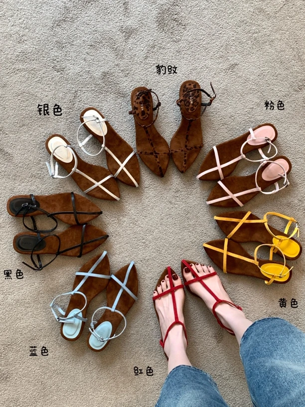 跟高3cm！偏大一码！双拼色撞色交叉带凉鞋（XZUN576-1#）爱唯依