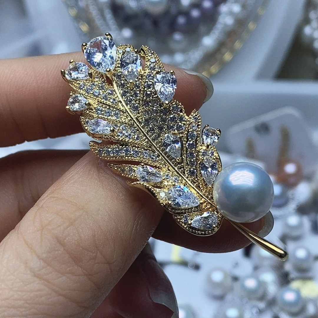 未镶嵌胸针淡水珍珠