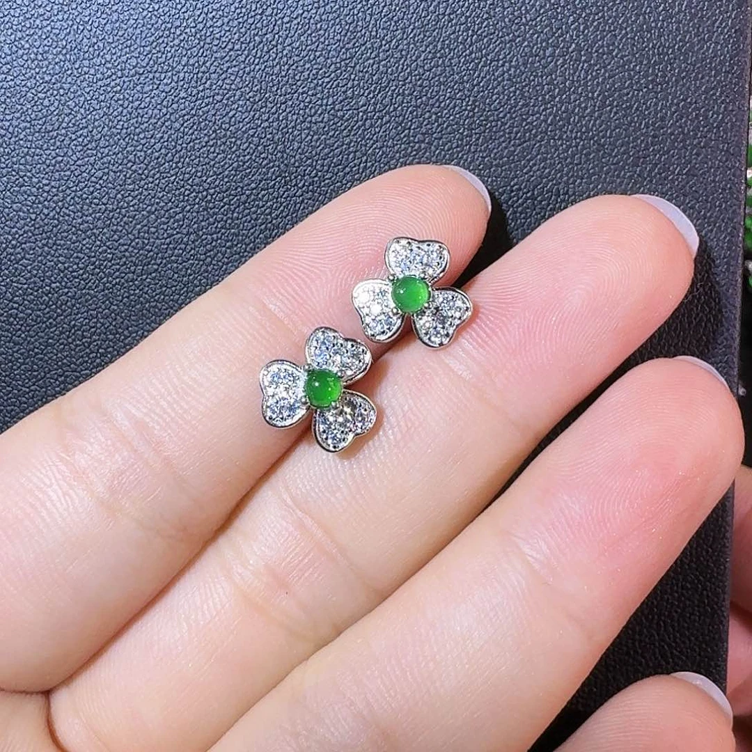 翡翠未镶嵌耳饰蛋面