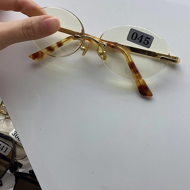 强***强分体款天然水晶石头眼镜