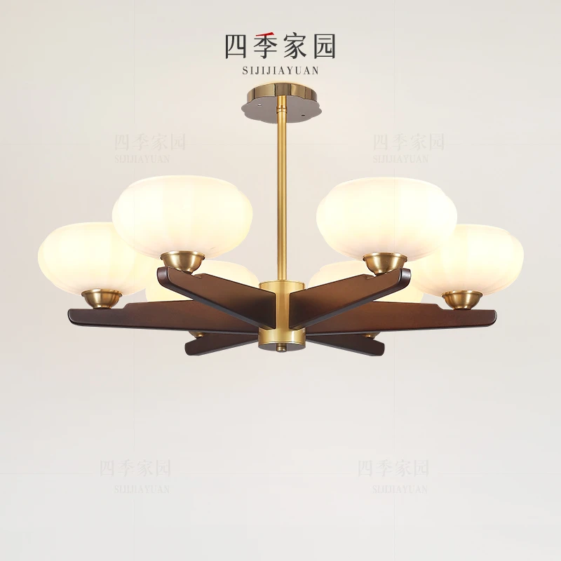 法式中古客厅吊灯高级感美式复古设计师新中式餐厅书房卧室房间灯