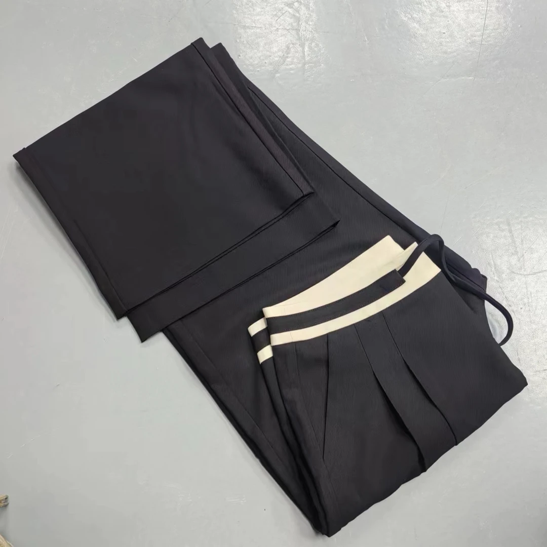 南油玲姐-黑色直筒休闲裤68013