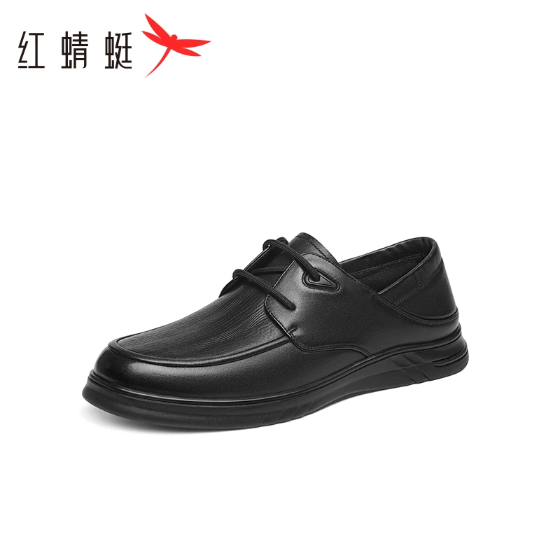 红蜻蜓休闲皮鞋2025秋季新款男鞋羊皮舒适软底爸爸鞋商务男士皮鞋