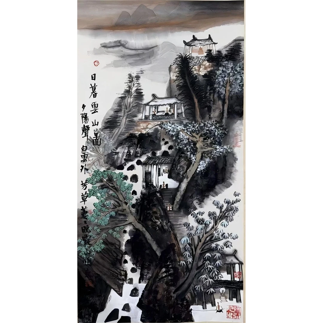 姚 鸣 京 山水 立轴 137×69cm