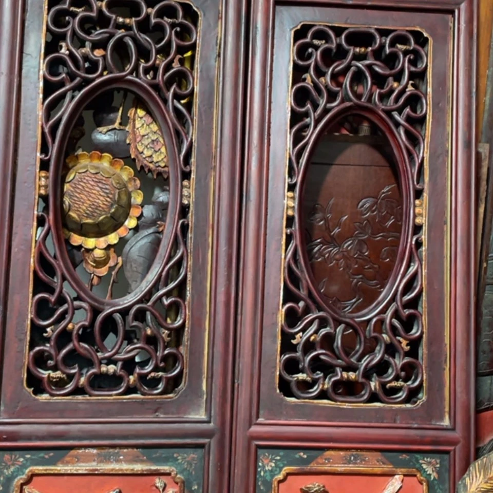 【闪购商品】香榧木老***玩一对挂屏