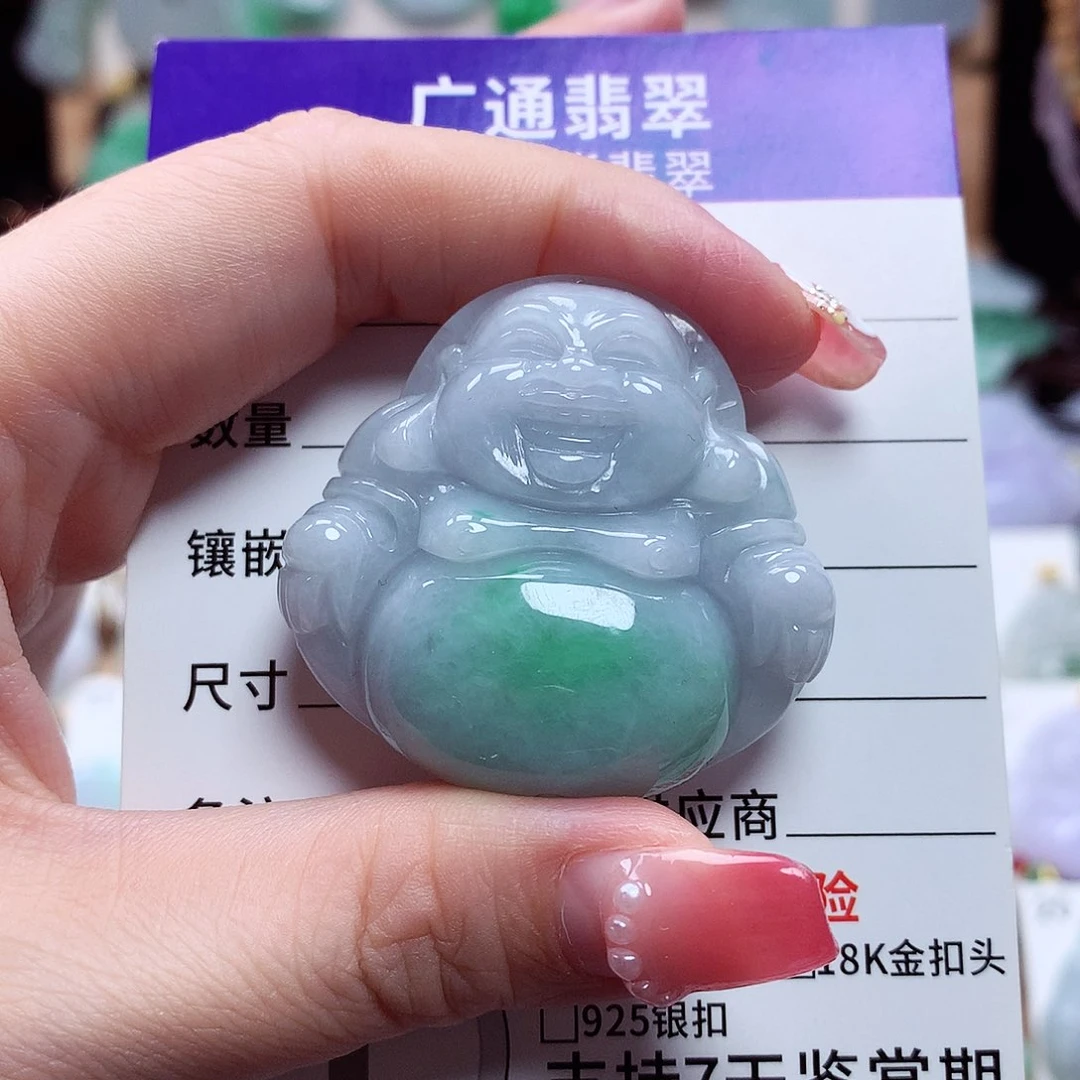 翡翠未镶嵌颈饰佛公07