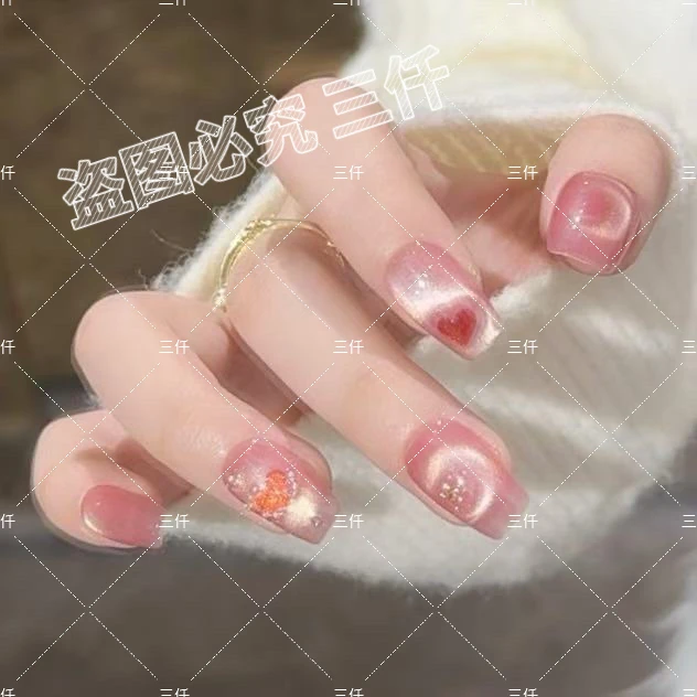 【星月神话】三仟纯手工穿戴甲 爱心月亮猫眼 气质温柔显白款