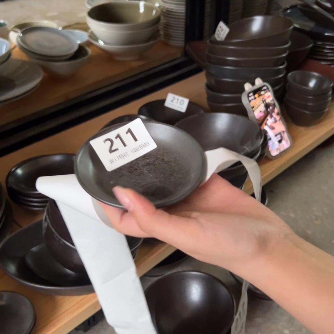 新骨瓷211瑕疵慎拍 冰点棕 4寸酱碟