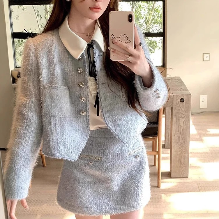 2025秋冬秋小香风轻奢名媛淑女千金连衣裙时尚套装两件套女装套装