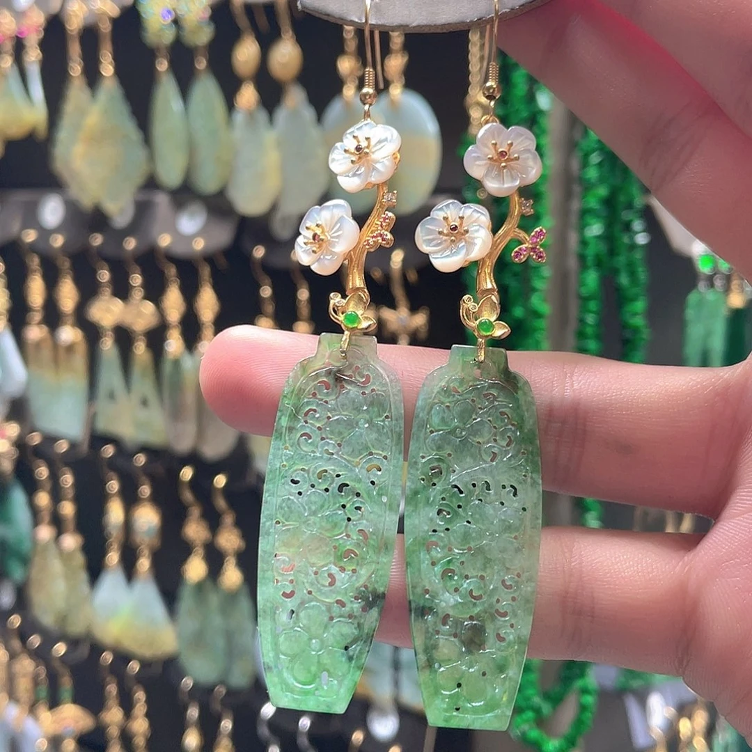 翡翠未镶嵌耳饰翡翠