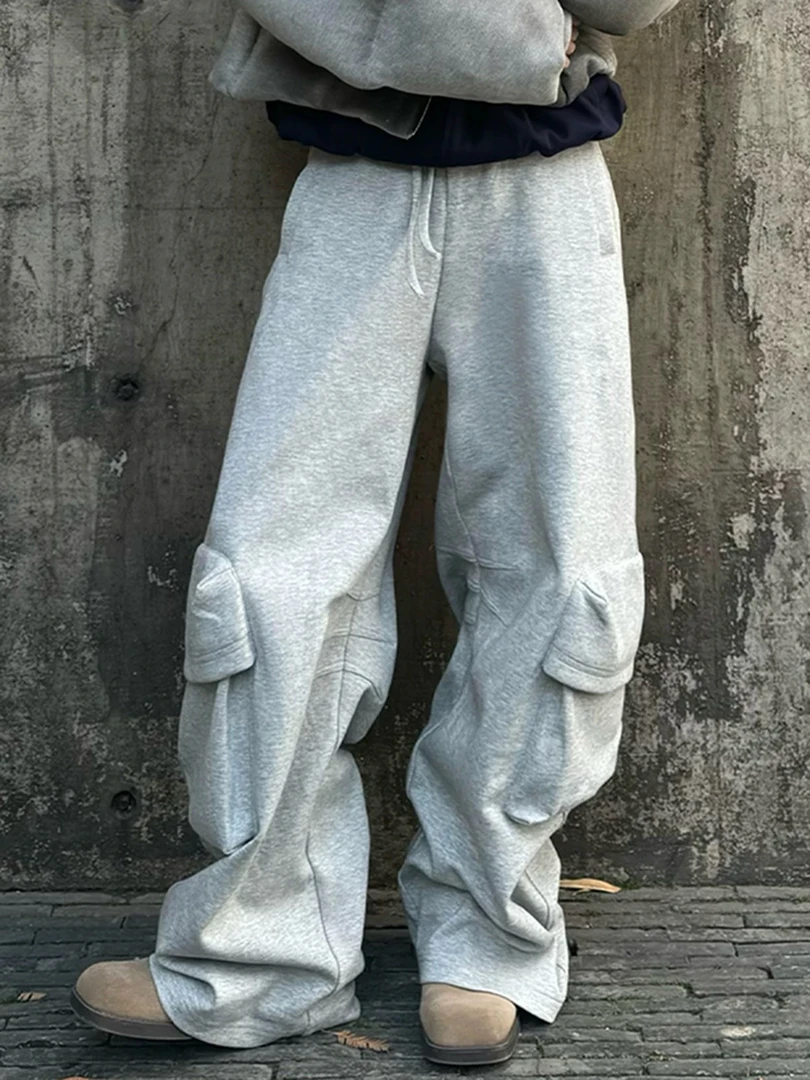 【现货】FOR休闲裤女多口袋工装弯刀宽松卫裤2025春新款