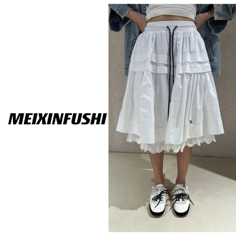 【Mei Xin】下摆刺绣拼接半身裙/1802/D8