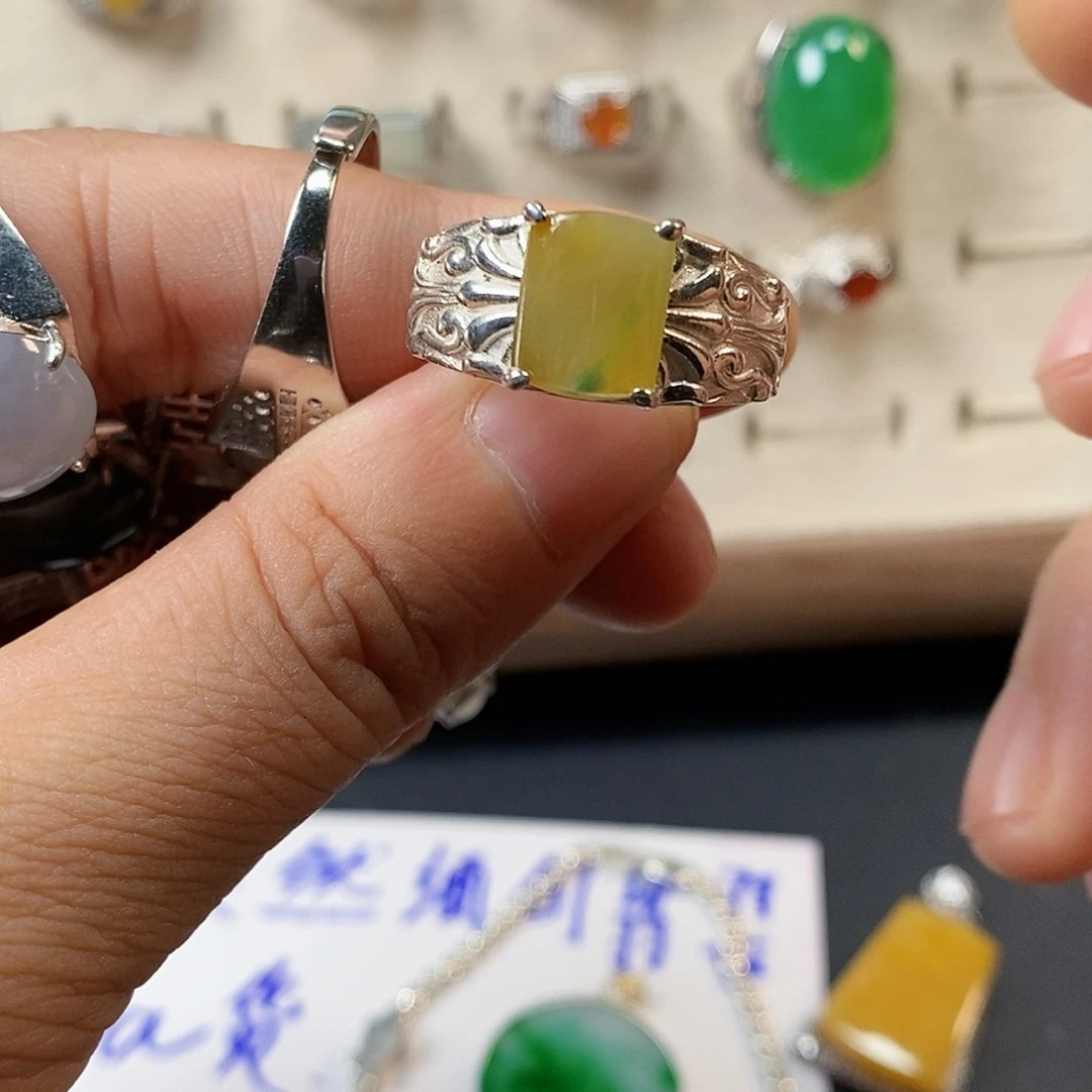翡翠银S925镶嵌戒指