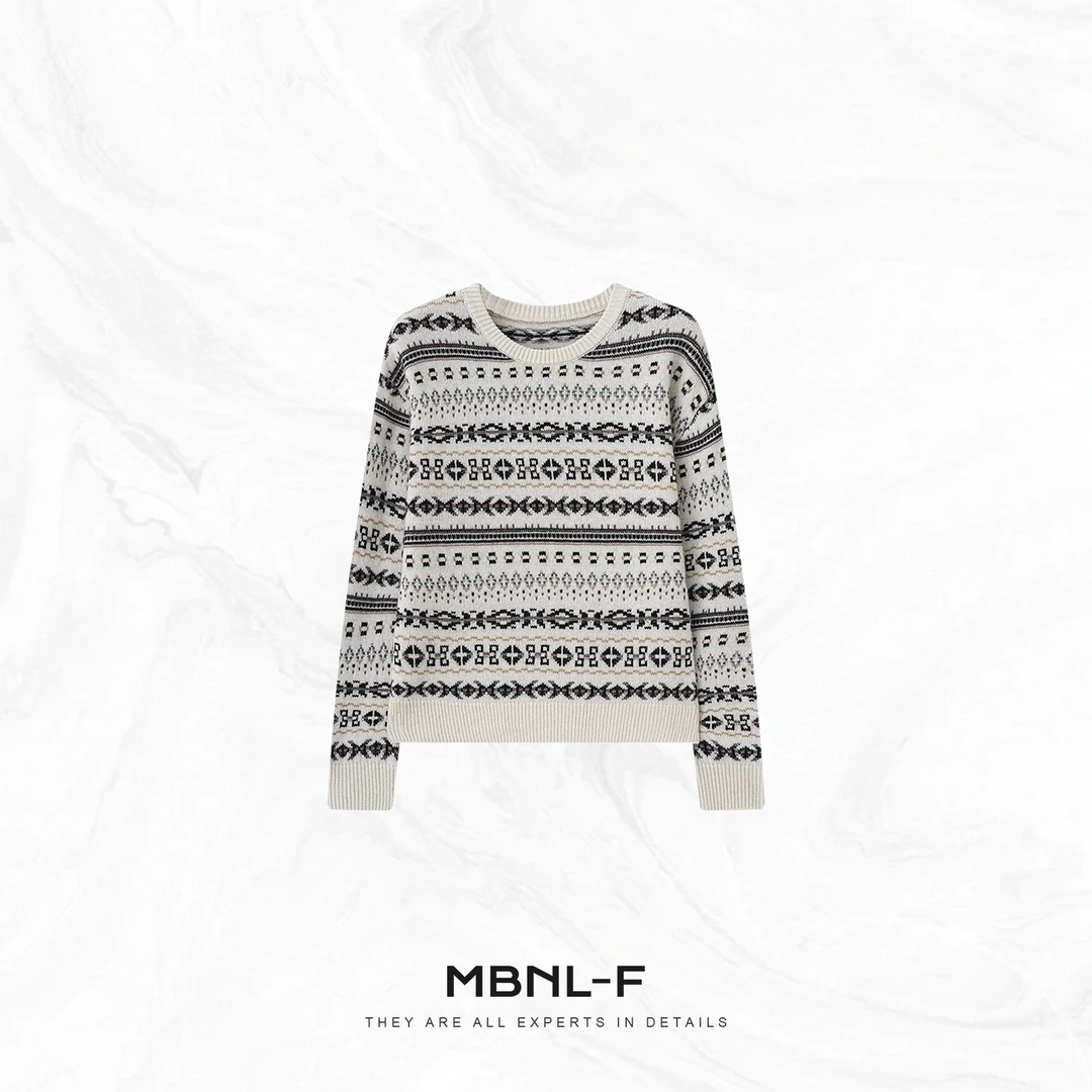 MBNL-F“冷彩费尔岛” 绵羊毛定织百搭毛衣 秦磊XM-XMY2592
