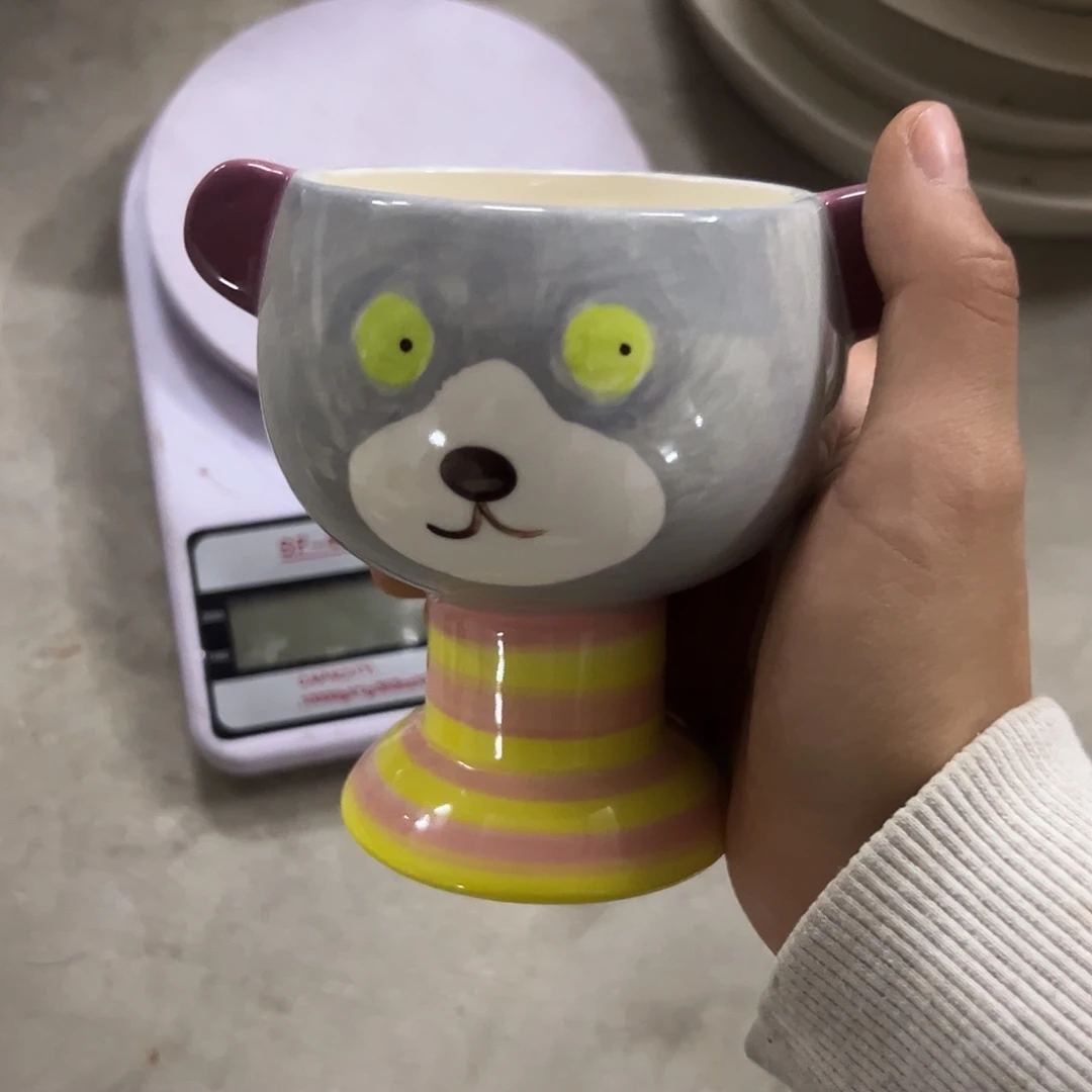 搪瓷微瑕奇怪高脚杯一个