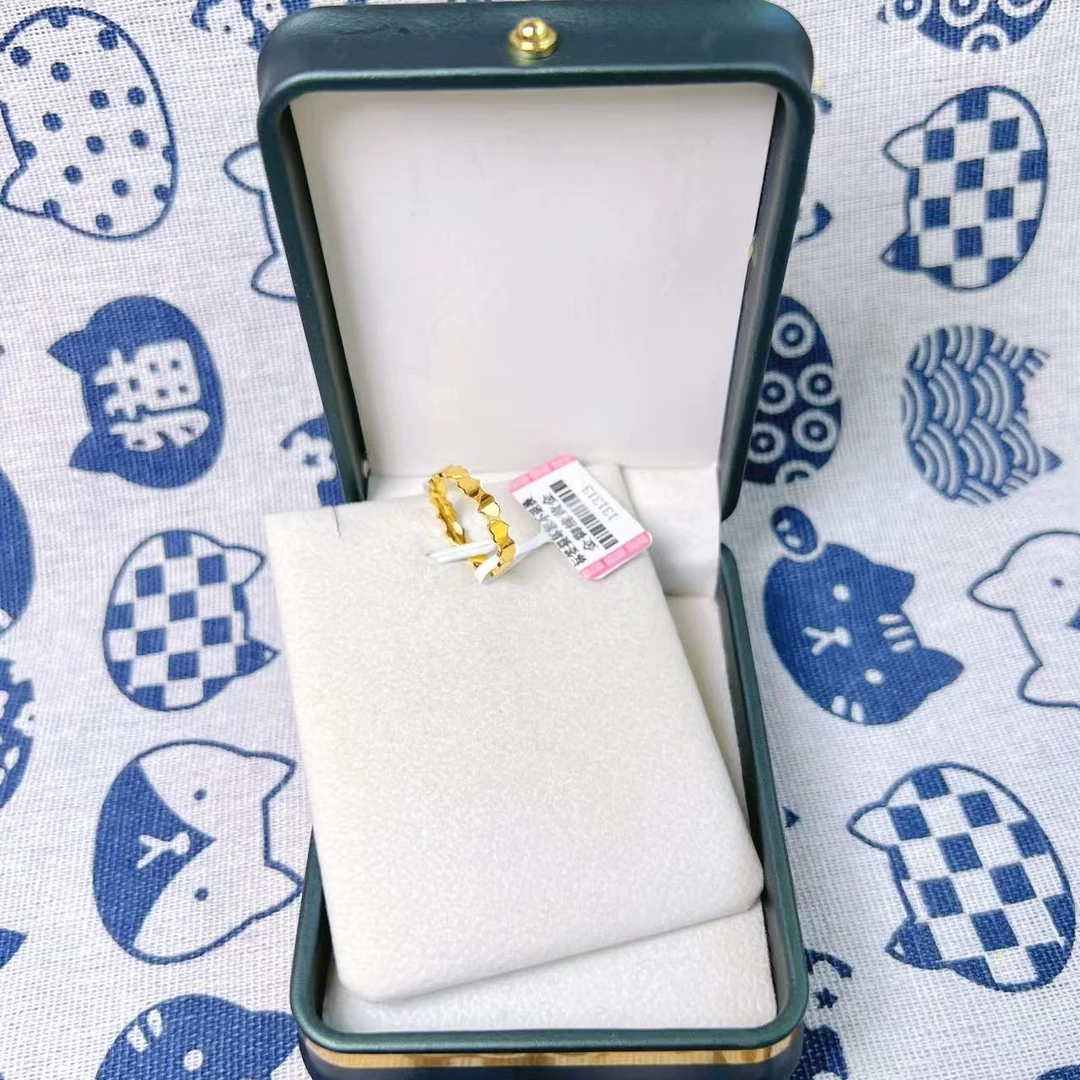 金御缘0工费足金999.9光面爱心戒指时尚经典精致气质简约黄金戒指