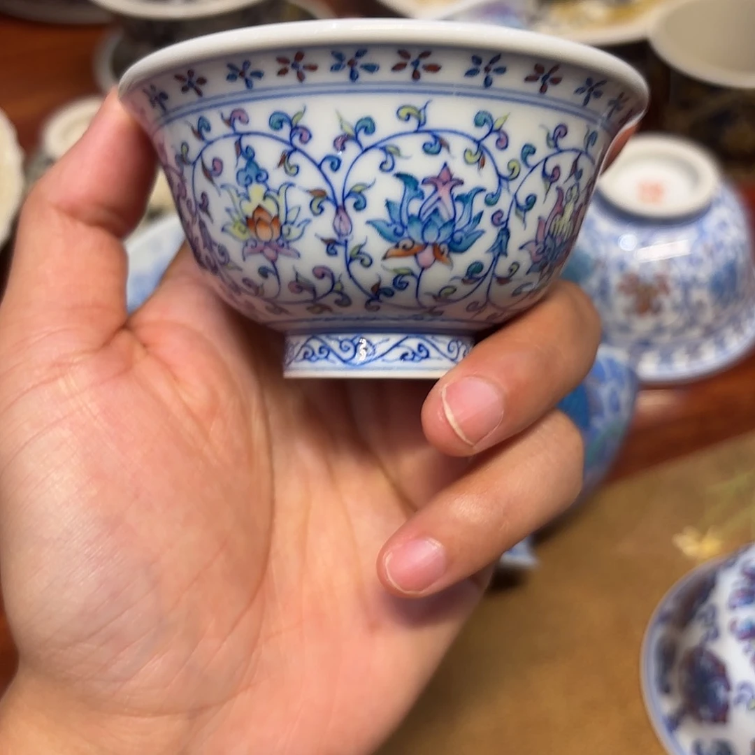 瓷片景德镇手绘茶具斗彩福利压手