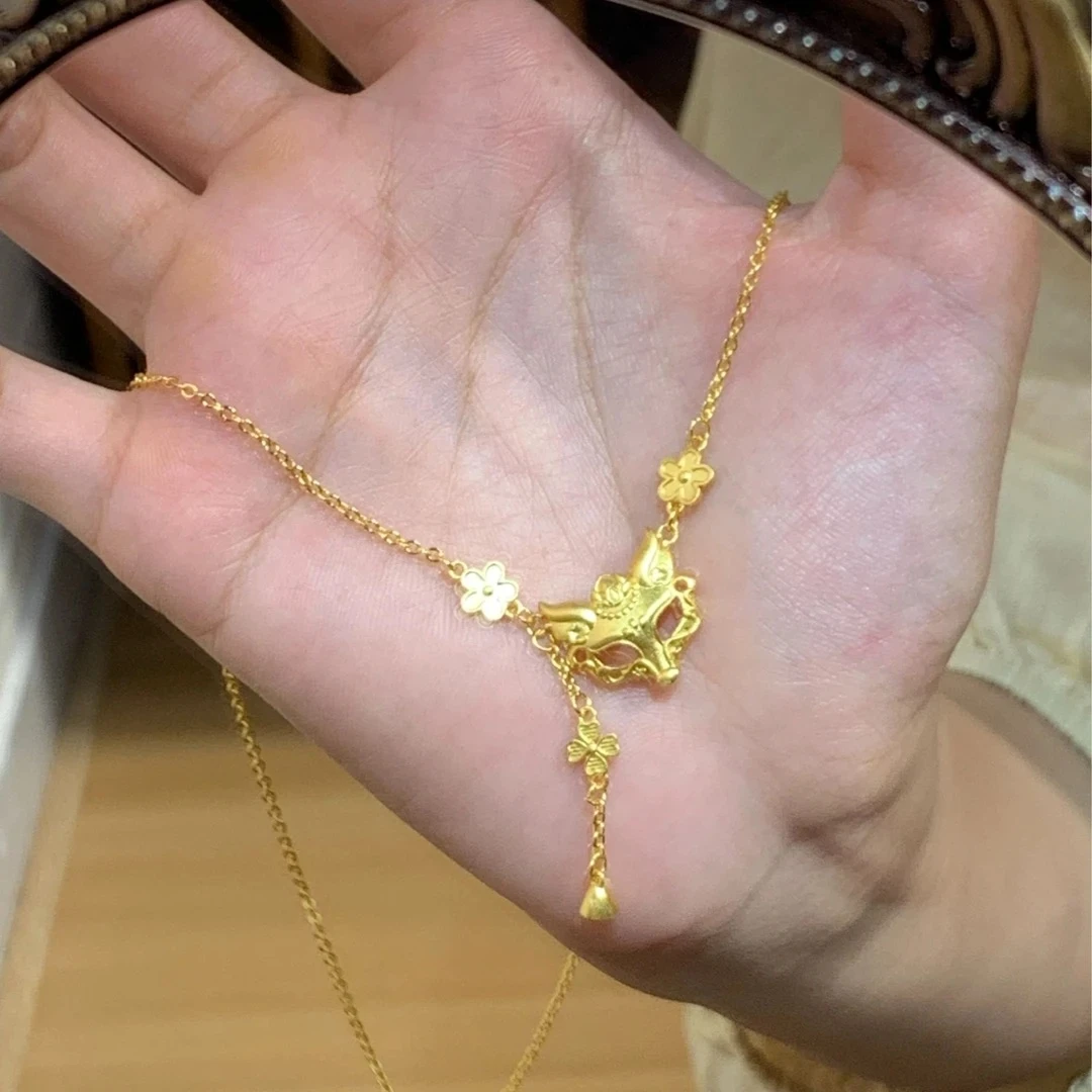 铜合金项链 新中式狐狸面具流苏项链女款精品工艺百搭不掉色