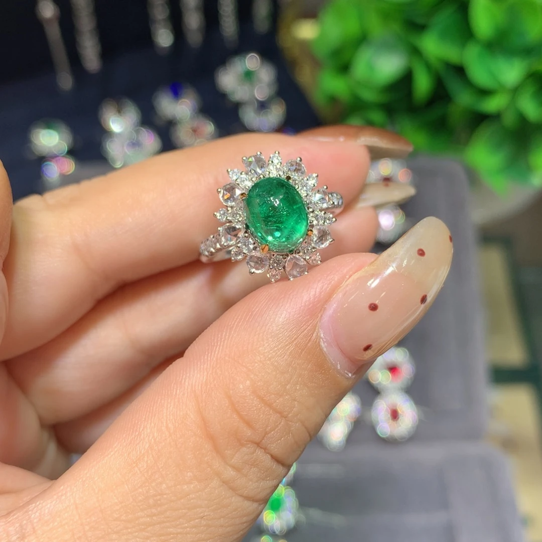 祖母绿18K金镶嵌戒指2.73ct