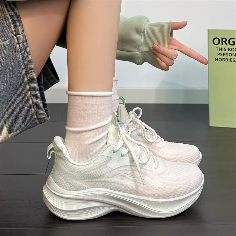 回力减震轻便厚底跑鞋爆款2025新款夏季休闲学生网鞋女透气运动鞋