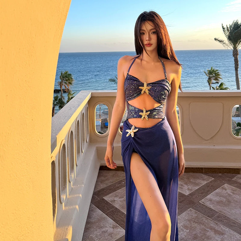 Ronglangsi/荣浪斯温泉度假泳衣高级感显气质显瘦性感#95032