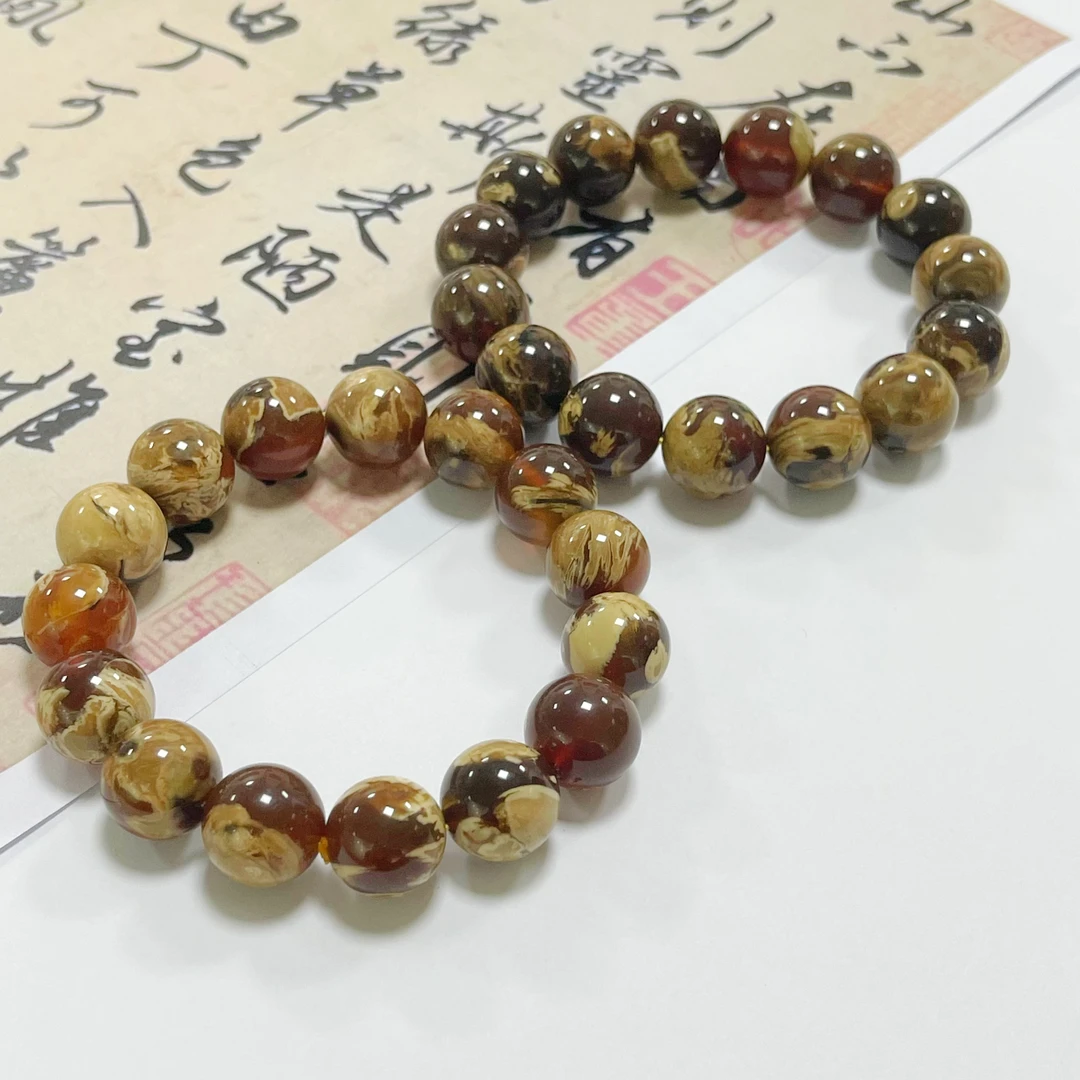 【小宝珠宝】10 T10551-溶洞蜜单圈手串-多样性发一件-13.5mm