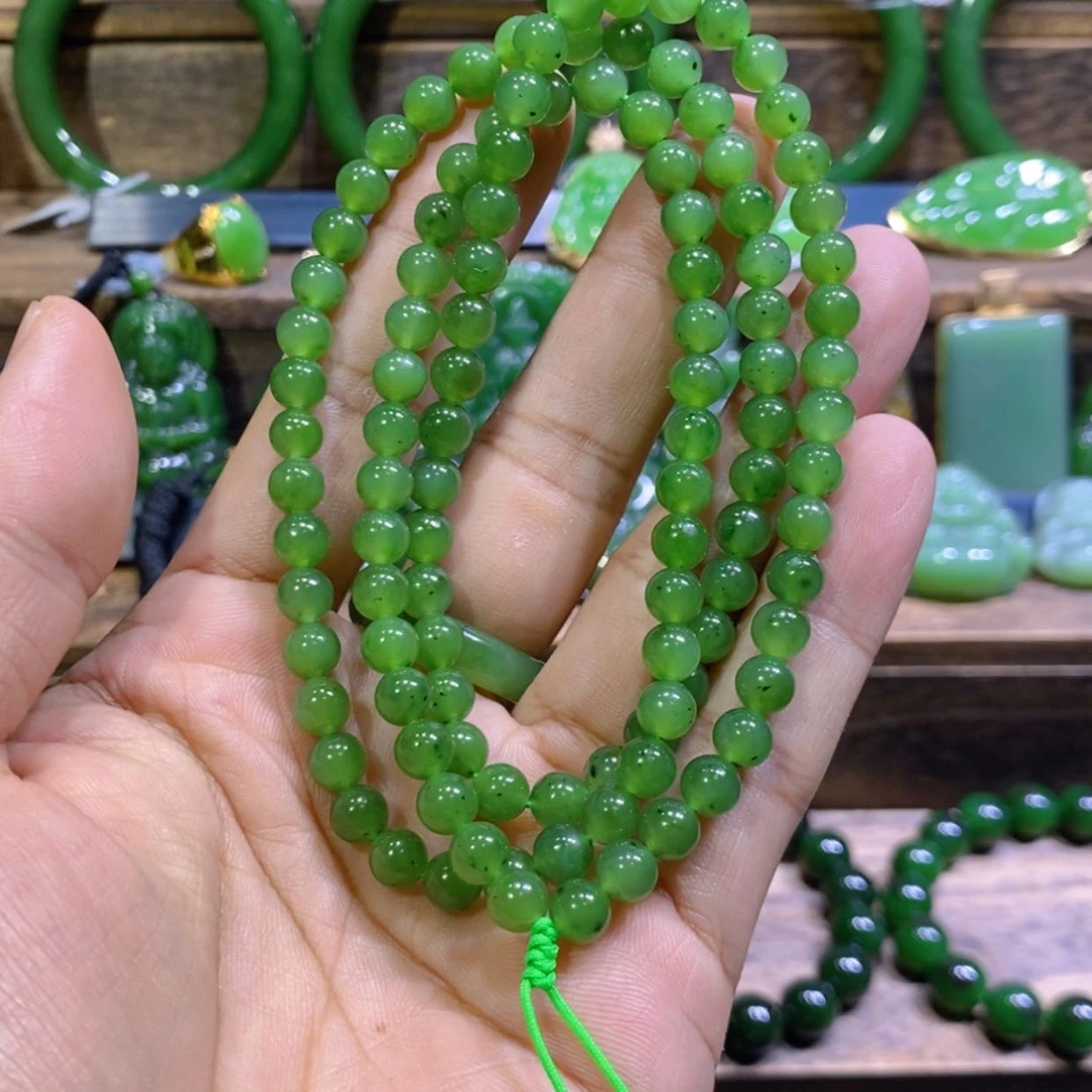 【闪购商品】和田玉未镶嵌吊坠(不含链)乌兰海碧玉 108 项链 6