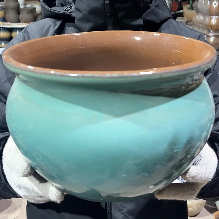 紫砂花盆高19口25————