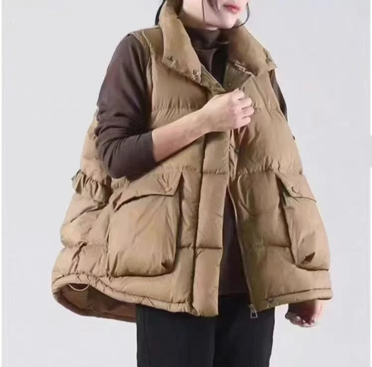 冬季新款立领女新国标羽羽棉服马甲宽松百搭厚实保暖马甲上衣