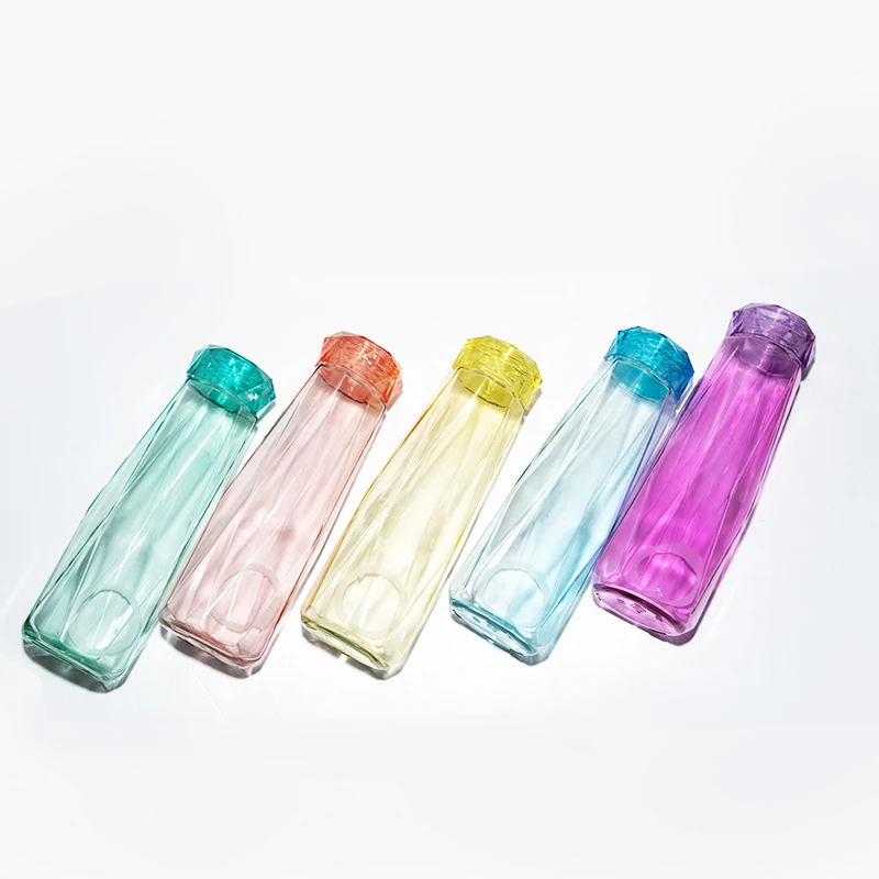 果冻色玻璃密封防漏透明玻璃杯1对（2个）