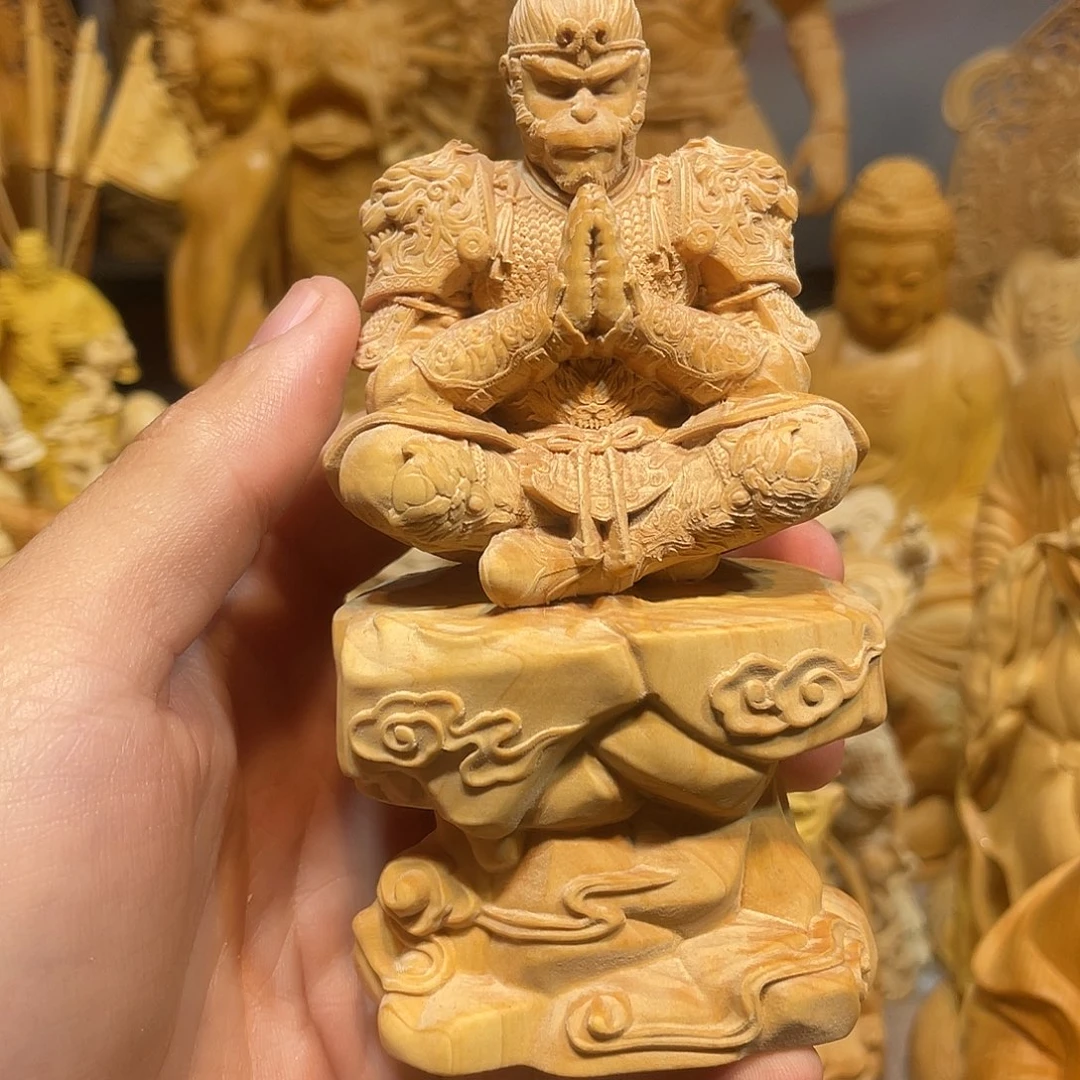 黄杨木黄杨木坐禅孙悟空