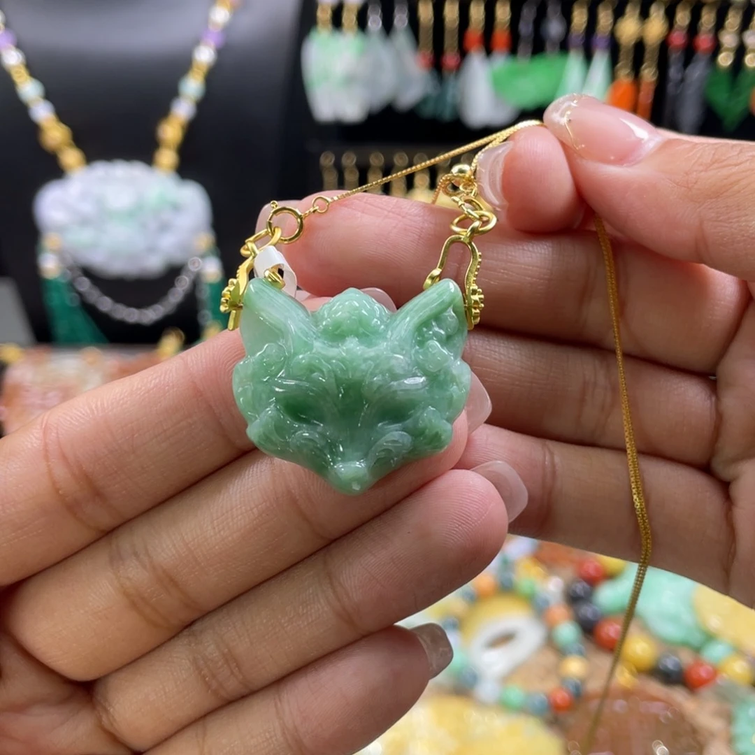 翡翠未镶嵌颈饰代编织