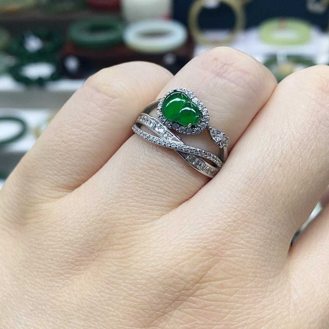 【闪购商品】翡翠戒指银S925镶嵌翡翠