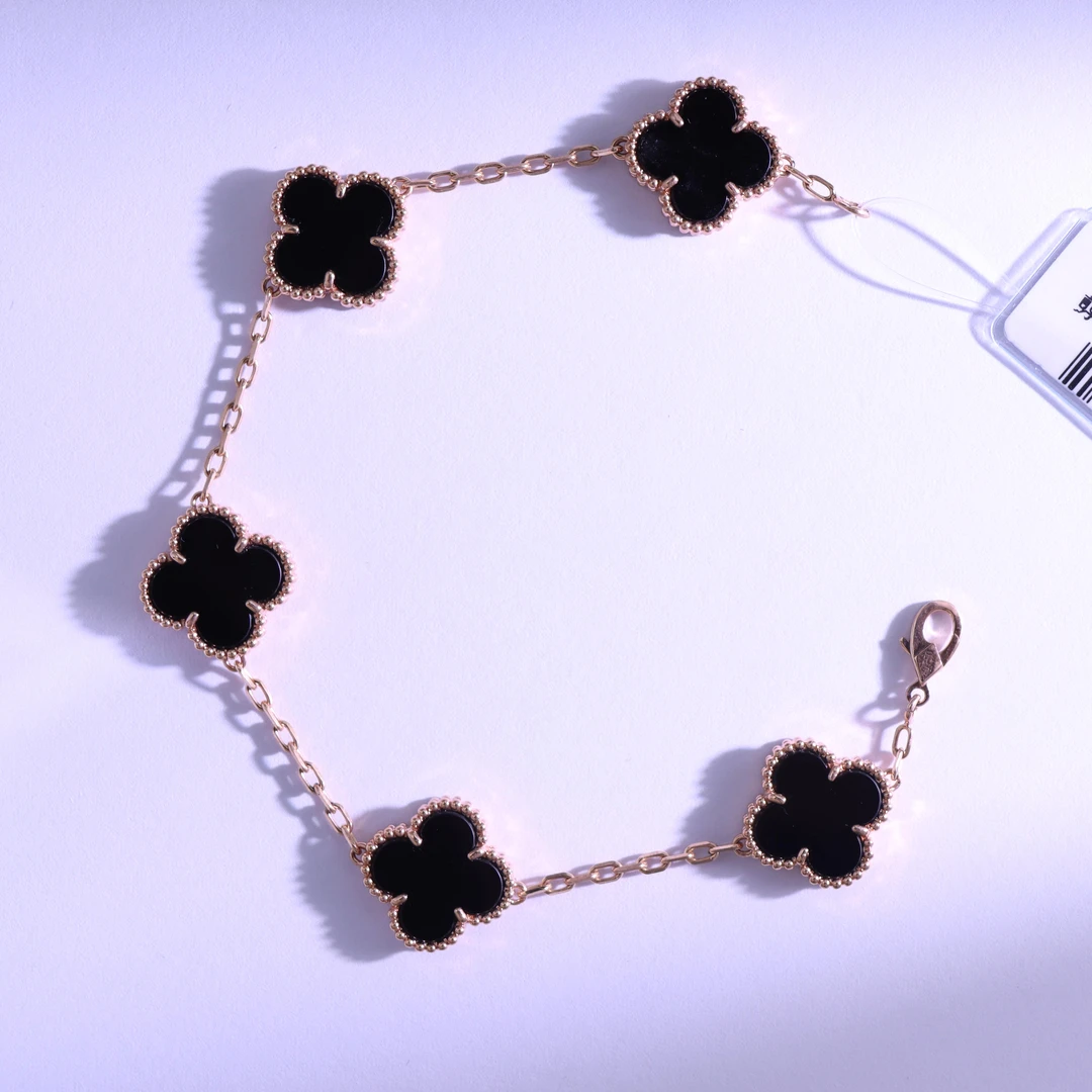 18K金黑玛瑙五花手链重金版