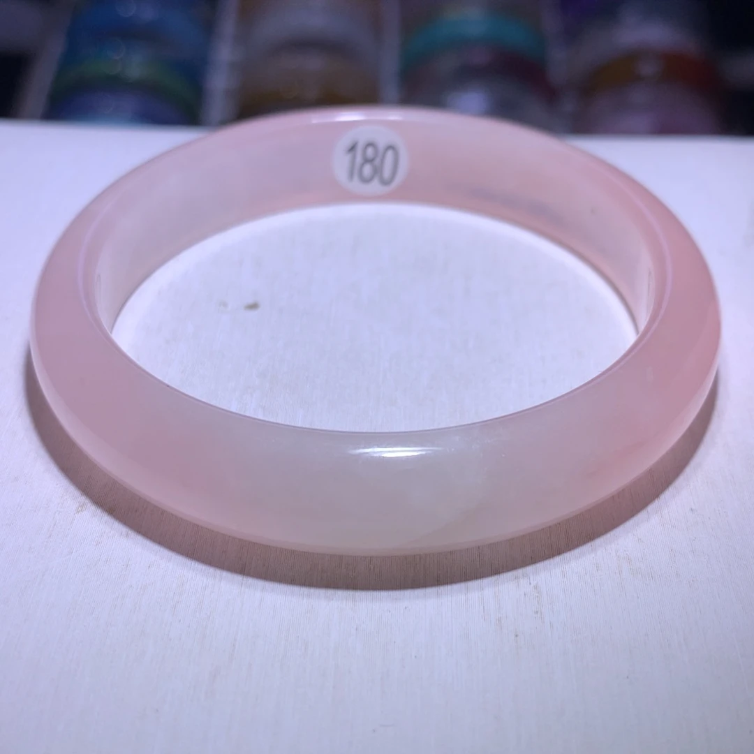 手镯水晶银S925镶嵌马粉59.7圈180