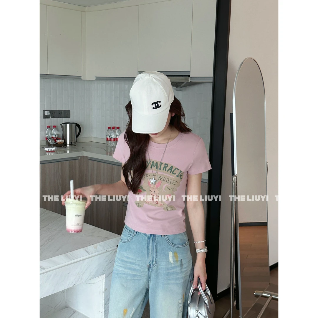 【LIUYI】可爱兔~夏季短袖印花兔子T恤54084