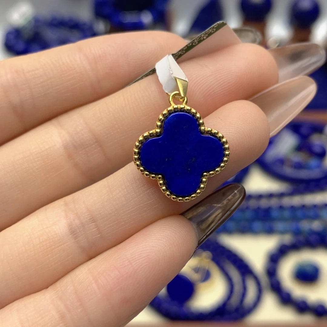 青金石银S925镀金镶嵌颈饰